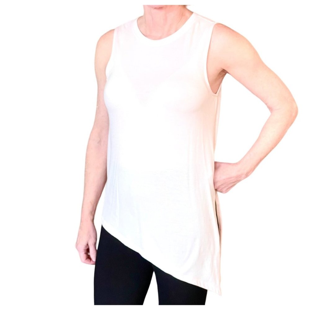 Athleta Light Pink Sleeveless Cloudlight Asymmetrical Side-tie Tank Top Size S